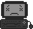 Image Description: a pixel-based bouncing 2000's computer gif with X's for eyes and a sad face.